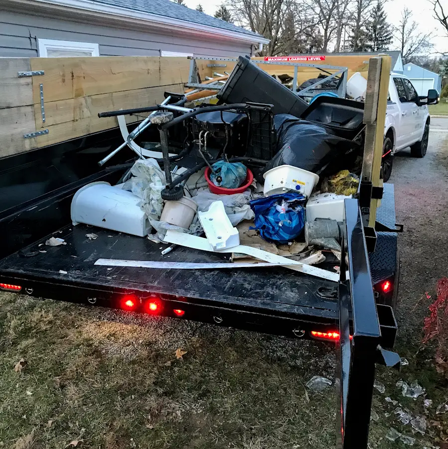 Roll-off dumpster delivered to a residential driveway in Tonawanda