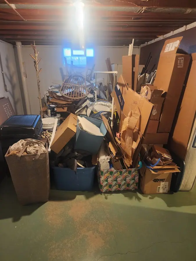 Roll-off dumpster container at job site for 4 Yard Dumpster Rental in Tonawanda